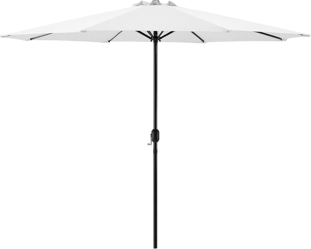 Detalle de Casa.pro Ombrellone da giardino con palo centrale e manovella, tela in poliestere resistente UV, Ø300 cm, altezza 230 cm (bianco)