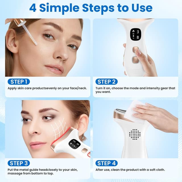 Detalle 2 de PKBD EMS LED face massager heat 45°C