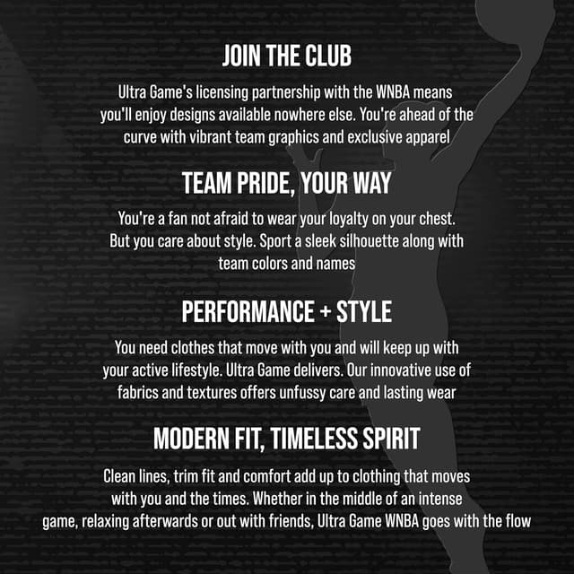 Detalle 2 de Ultra Game Women’s WNBA Official Super Soft Fashion T-Shirt