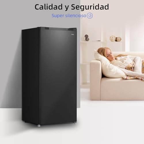 Detalle de Congelador vertical independiente CHiQ 145L negro con puerta reversible