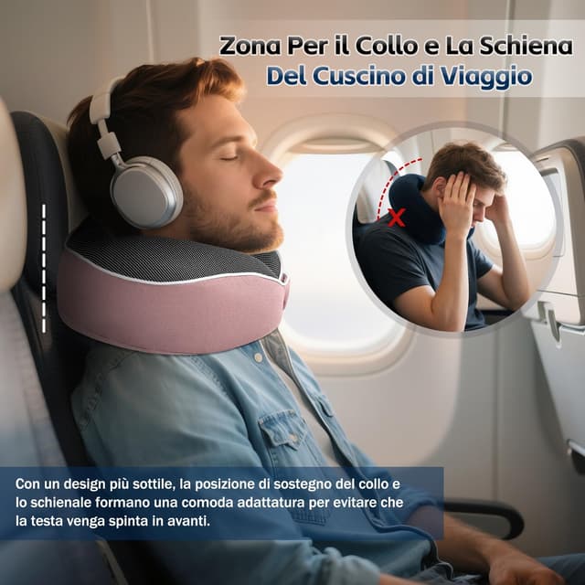 Detalle de Nackenkissen Nourideaux Reise 3-teilig, Rosa