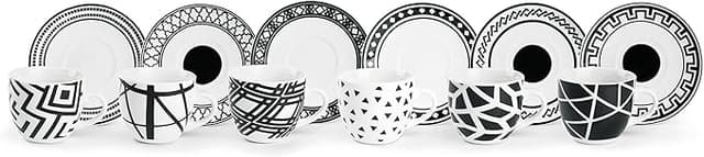 Imagen de Excelsa Emily Tazas de café con plato, porcelana, 90 ml en OfertitasTOP