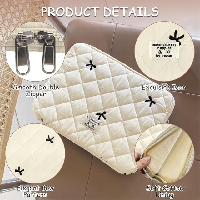 Detalle de Flintronic Custodia per Laptop 14 pollici: sleeve imbottita protettiva con fodera in cotone