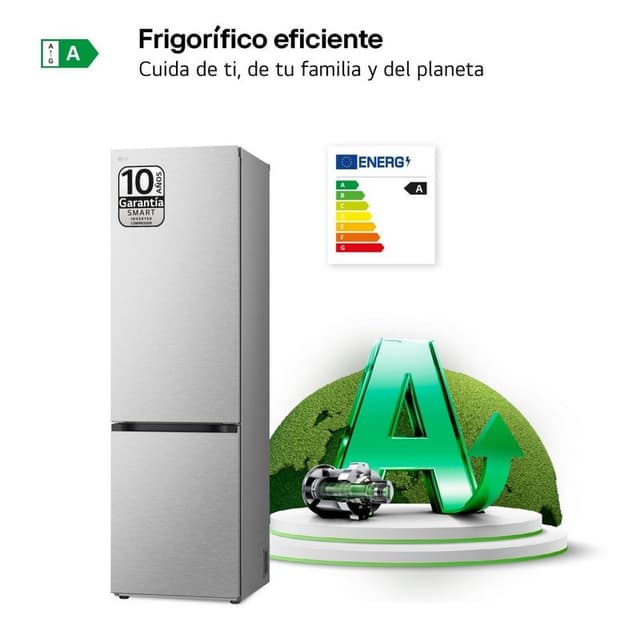 Detalle 2 de LG Serie 700 GBV7280AMB FrigorÃfico Combi A Antihuellas 🥶