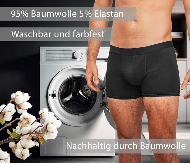 Detalle 2 de Kemes Boxershorts Herren 10er Pack aus Baumwolle schwarz (ohne Etikett)