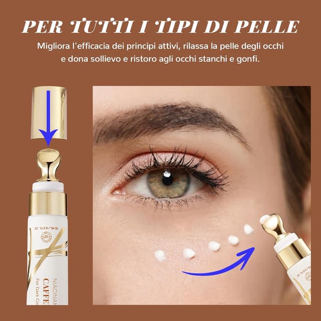 Thumbnail 6 de ANAiRUi Crema per gli occhi alla caffeina con rullo a punta metallica e niacinamide