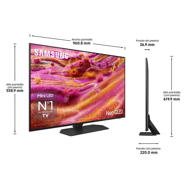 Detalle de Samsung TV Neo QLED MiniLED 43" 4K TQ43QN90FATXXC (reacondicionado Grado C)