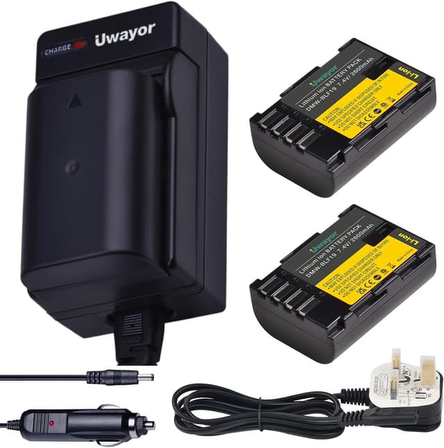 Detalle de Uwayor DMW-BLF19 USB Camera Battery Charger Set for Panasonic Lumix (2600mAh, 7.4V)
