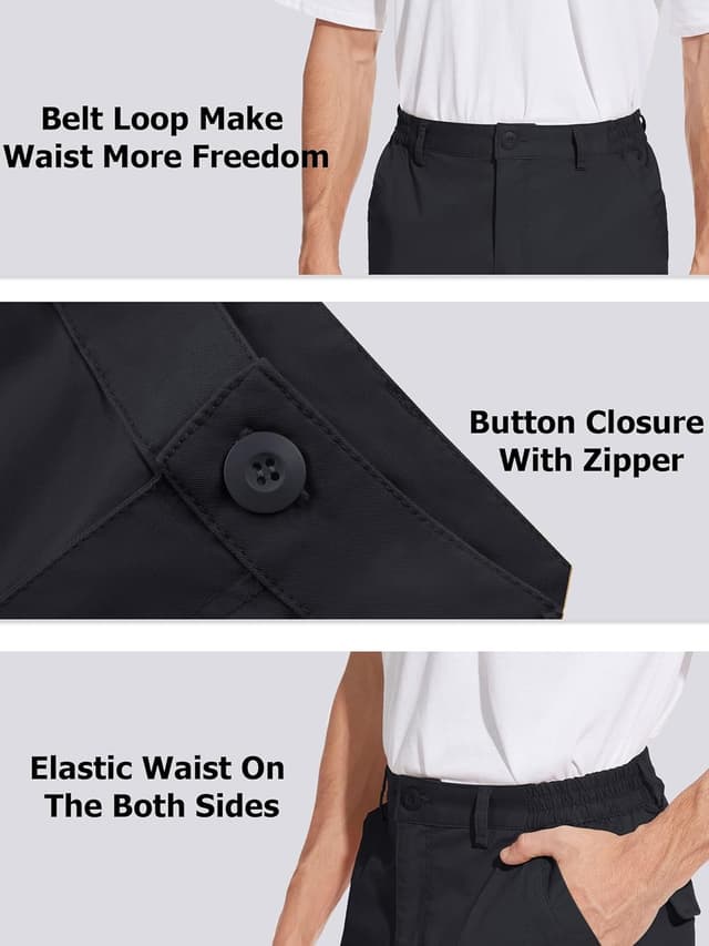 Detalle 2 de TACVASEN men’s elasticated waist cargo shorts with multi pockets (cotton & spandex)