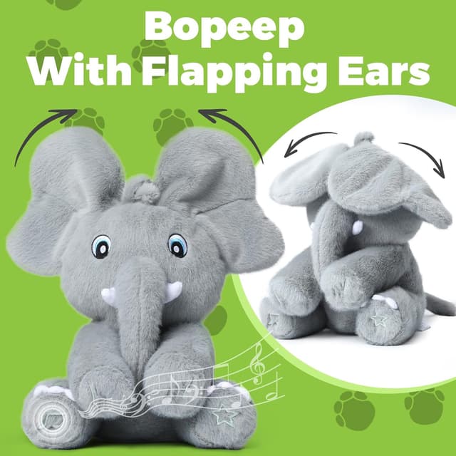Detalle 2 de Tunnyfiy Peek A Boo Elephant Plush Toy