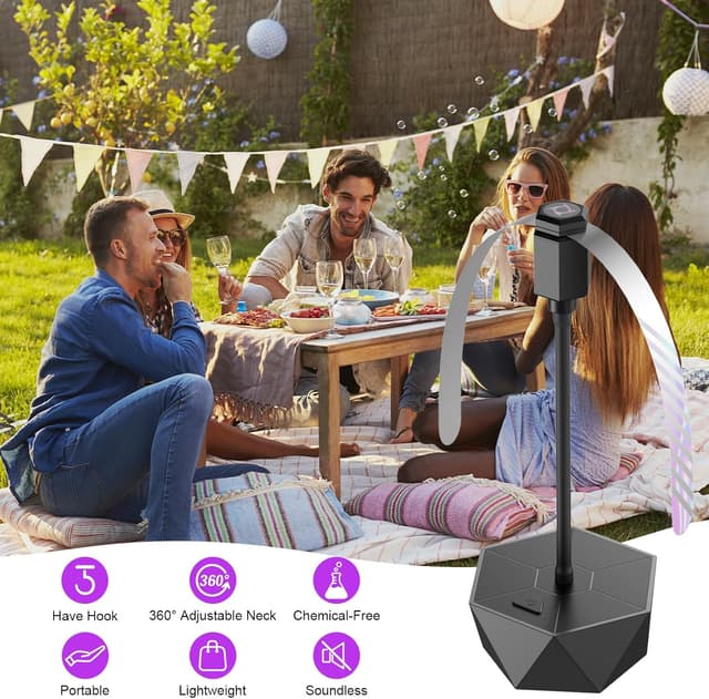 Detalle de PIMAG Fly Fans for Tables (4-Pack, Black) — Portable, Soundless Fly Repellent Table Fans with Holographic Blades