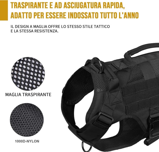 Detalle de OneTigris Imbracatura No-Pull per Cani AIRE MESH con 2 manici, regolabile e ultra traspirante