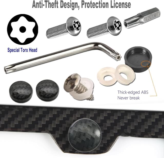 Thumbnail 3 de ZXFOOG Carbon Fiber License Plate Frame 6.2x12.2in