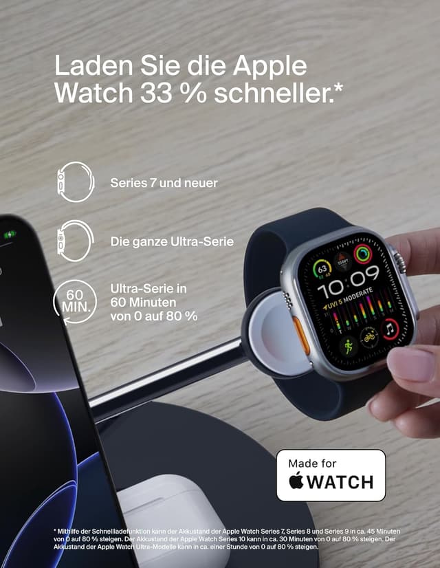 Thumbnail 3 de Belkin BoostCharge Pro 3‑in‑1 Qi2 Ladegerät für iPhone, Watch und AirPods