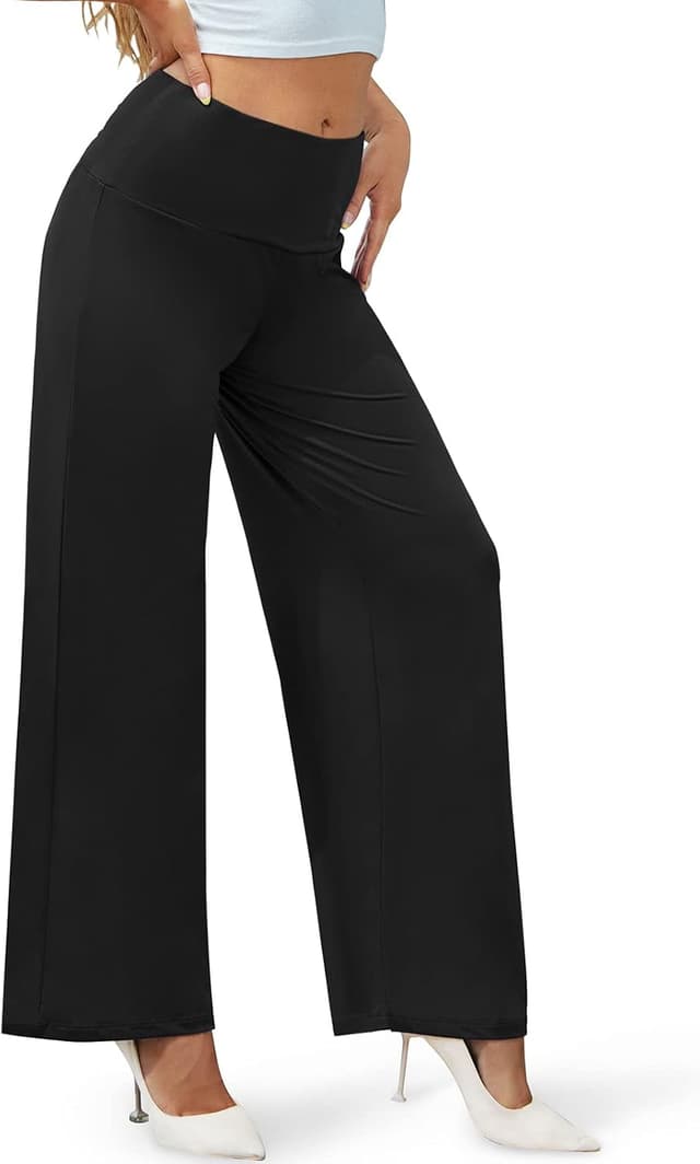 Detalle de Arolina Women’s Stretchy Wide Leg Palazzo Lounge Pants with High Waist & Pockets