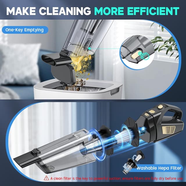 Thumbnail 5 de CKIKH Handheld Vacuum 15000PA Powerful Suction 🧹