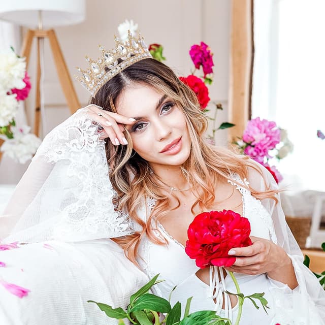 Thumbnail 6 de Vintage Braut Haarschmuck Krone 40 cm Geschenkbox