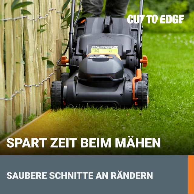 Detalle de WORX Nitro WG734E Profi Akku-Rasenmäher 40V – 40 cm Schnittbreite mit 2x PowerShare PRO Akkus & Dual-Ladegerät