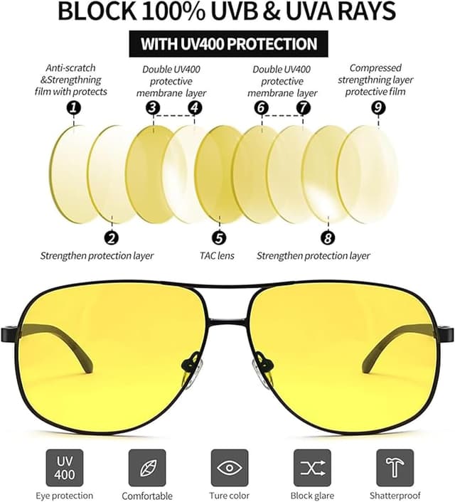 Thumbnail 4 de Joopin Occhiali da Sole Polarizzati Pilota Retrò