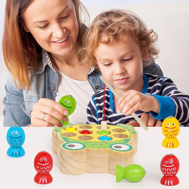 Thumbnail 3 de YIQOGAME Montessori Holz Angelspielzeug Ab 3 Jahre