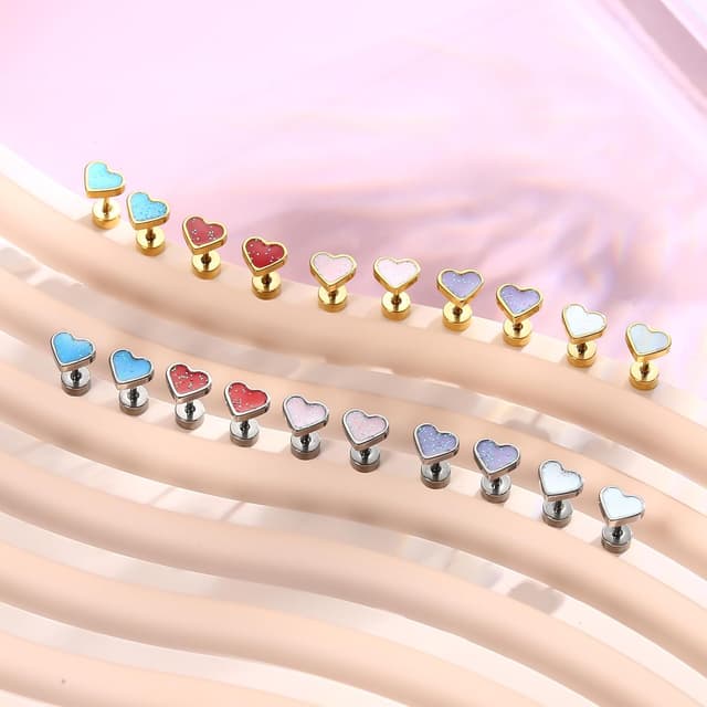 Thumbnail 6 de LOLIAS 20G Titan Herz Ohrstecker mit 14K Gold- oder Silber-Optik – hypoallergen, leicht & ideal zum Verschenken