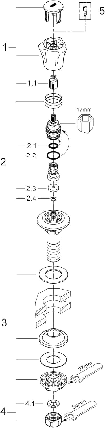 Detalle 1 de GROHE Costa L 18904001, robinet bidet