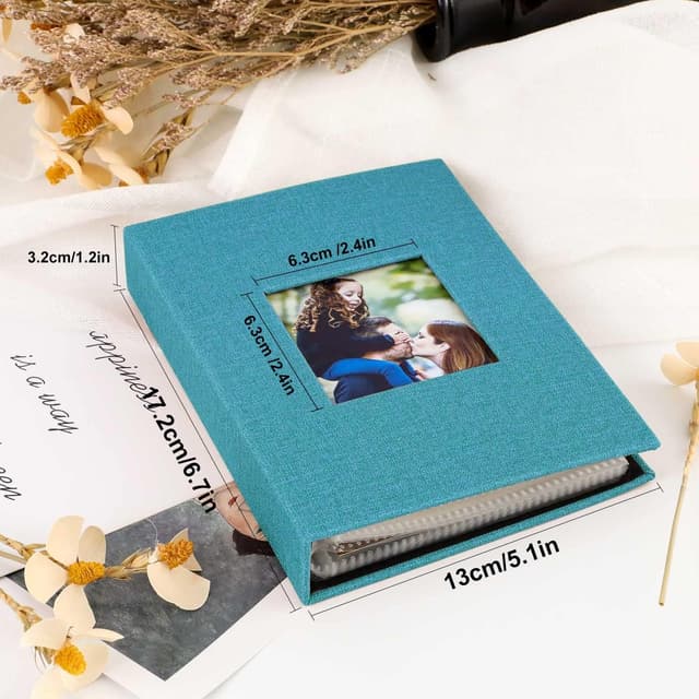 Detalle de Small 6x4 Photo Album (2 Packs) with Linen Cover, Portrait 10x15cm Slip-In Pockets
