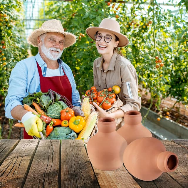 Thumbnail 6 de Relaxdays Sfera Irrigazione a Goccia: set da 3 olle in ceramica da 550 ml (terracotta) per irrigazione automatica