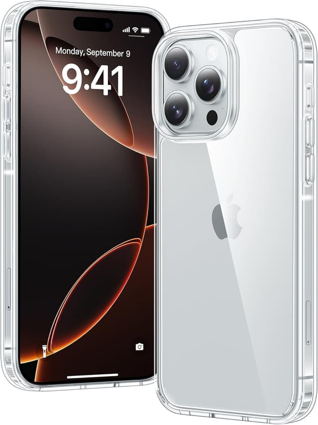 Detalle de iPhone 16 Pro Max clear TPU case