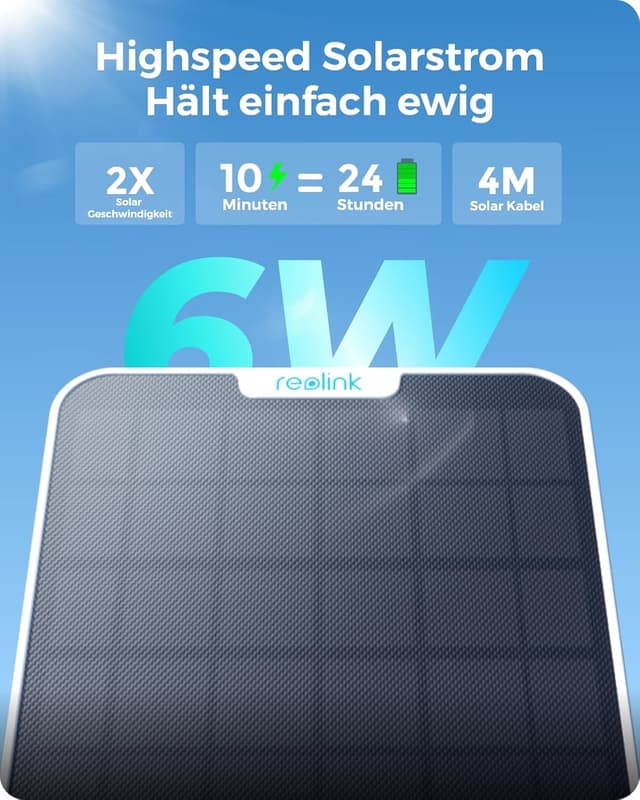 Detalle 1 de Reolink 4K Solar-Überwachungskamera Aussen Akku mit 360° PTZ, Auto-Tracking & Dual Lens (Argus Track+)