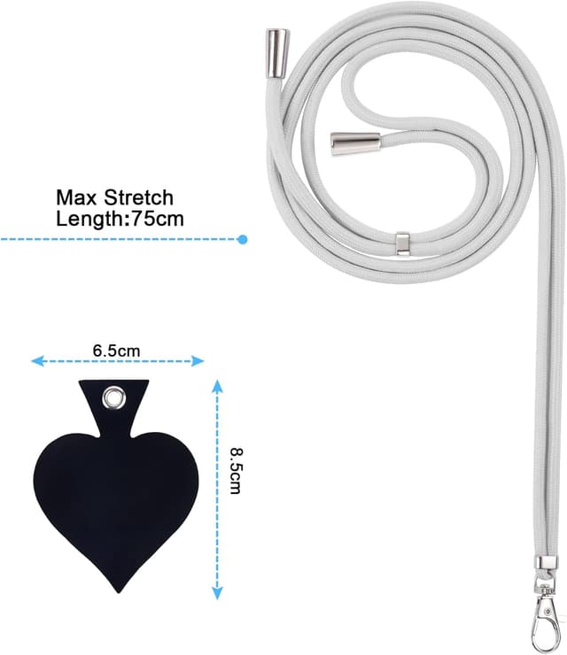 Detalle 2 de Vicloon Cordino per cellulare regolabile con tracolla, 2 pezzi: pratico e universale per fissare telefono e accessori