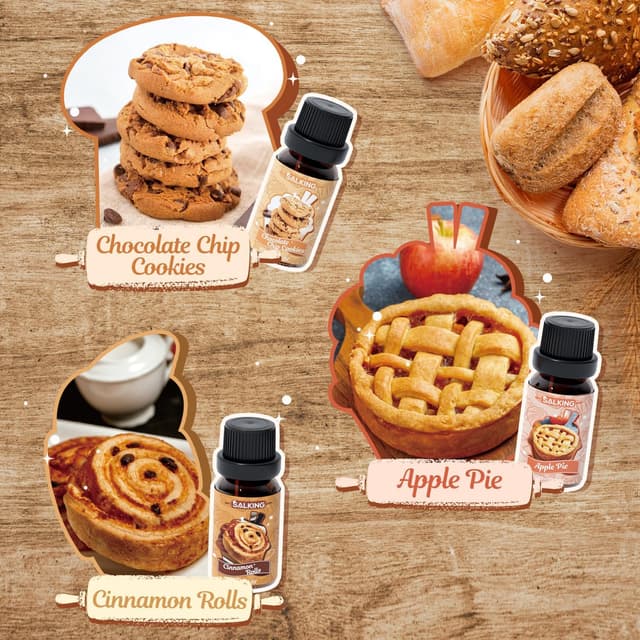 Detalle de SALKING Kit de Aceites Esenciales para Panadería 🌿 Pastel Vainilla y Galleta