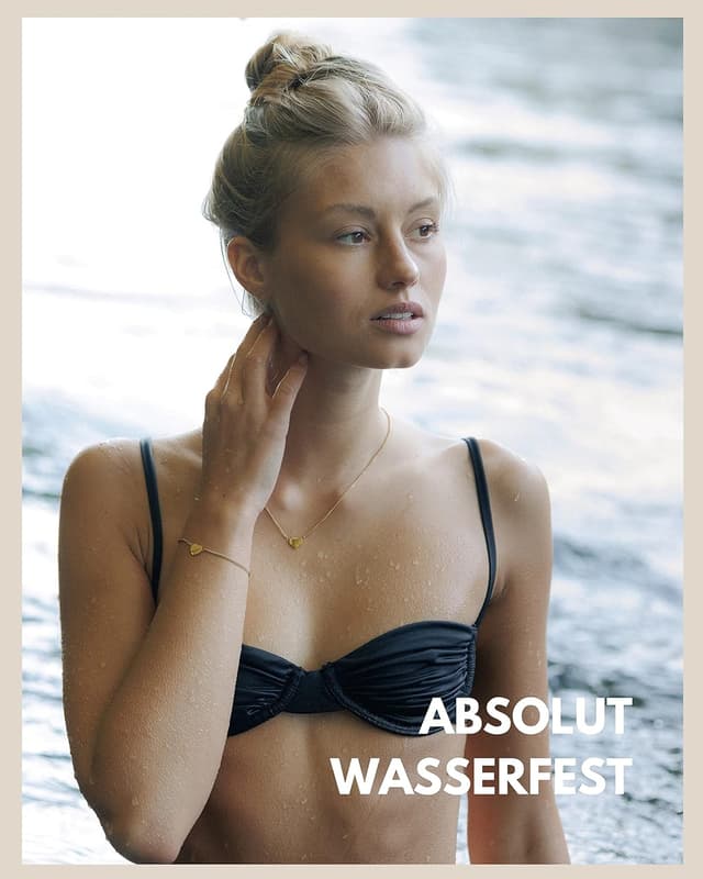 Detalle de GD GOOD.designs Armband mit Herz für Damen – Freundschaftsarmband verstellbar (Gold 18K, Silber oder Roségold)