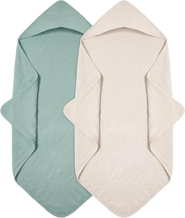 Detalle de Peepeemax Kapuzenhandtuch Baby 76×76 cm 2er-Pack 🧖♀