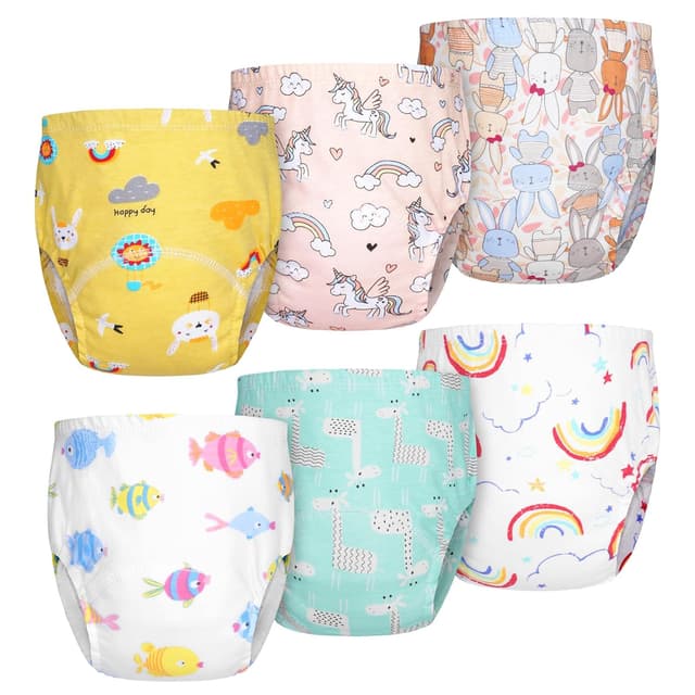 Detalle de Aolso Töpfchen-Trainingshosen (6er-Set) aus 100% Baumwolle für Mädchen und Jungen