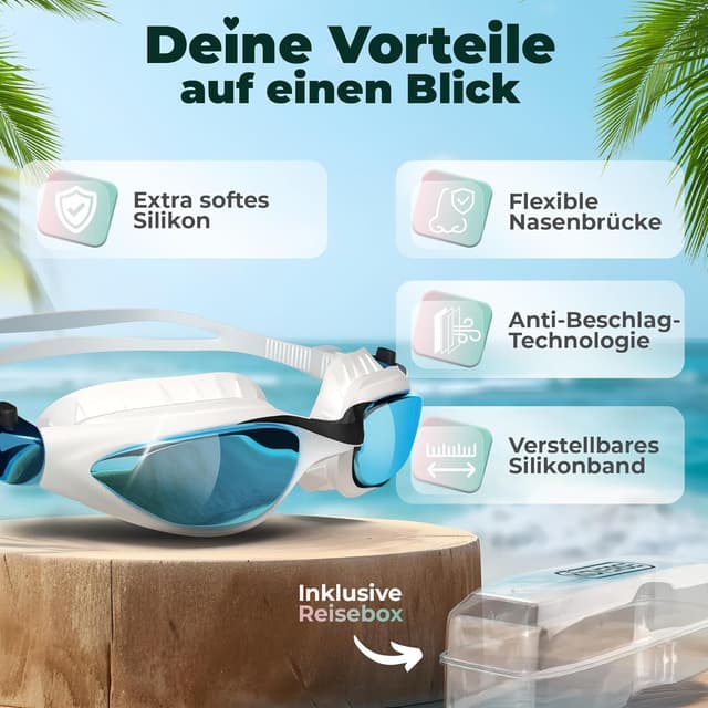 Detalle de KIDVERSE Kinder-Schwimmbrille (3 bis 13 Jahre) mit UV-Schutz und Anti-Beschlag