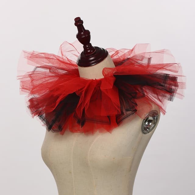 Thumbnail 6 de Blessume Victorian Ruffle Collar Renaissance Mesh Clown Collar (Layered Neck Ruff)