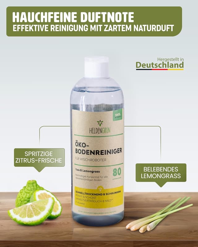 Detalle 2 de Heldengrün Öko Bodenreiniger für Wischroboter