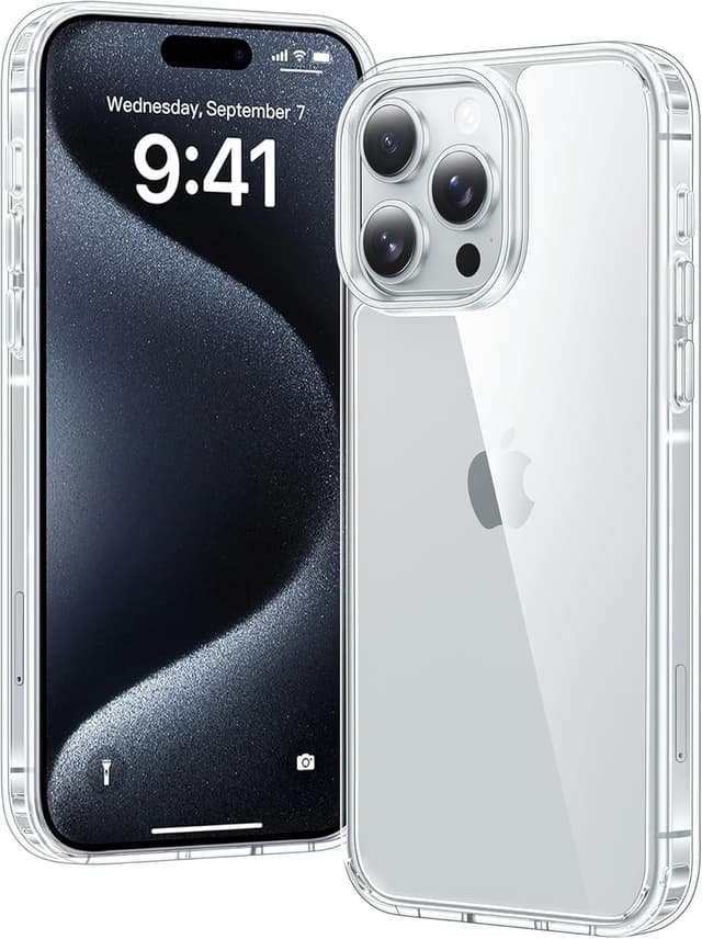 Detalle de Ultra-thin clear TPU case for iPhone 15 Pro Max – Shockproof, anti-yellowing Voyahülle Clear Case