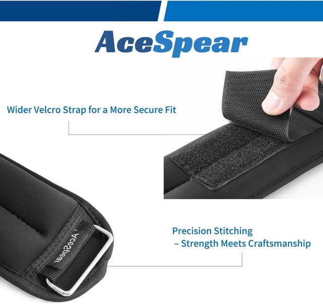 Detalle de AceSpear Ankle Weights Sets (1lb to 5lb) for Men, Women, and Kids — Pair with Adjustable Straps