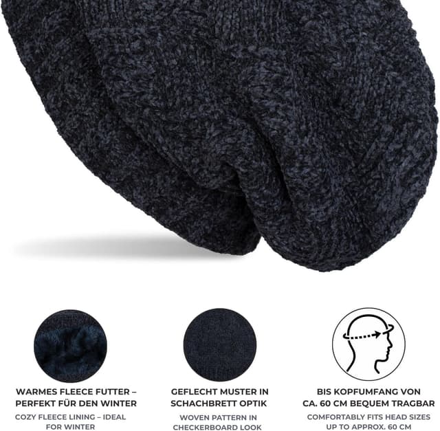 Thumbnail 4 de styleBREAKER Gorro Beanie Chenilla unisex 22,5 cm