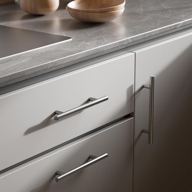 Detalle de goldenwarm 30er Türgriff-Set aus Edelstahl, Lochabstand 192 mm (Stangen-/Möbelgriff, silber)