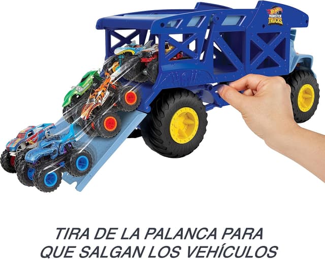 Thumbnail 3 de Hot Wheels Monster Trucks Rino 🚛 Camión de Transporte y Pista