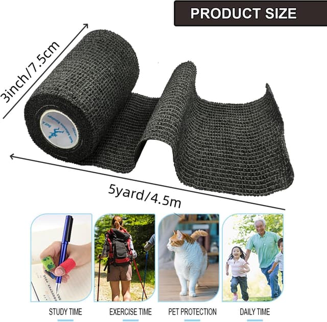 Detalle 2 de ANAMPION 12 Rolls self‑adhesive cohesive tape 7.5cm x 4.5m 🧻