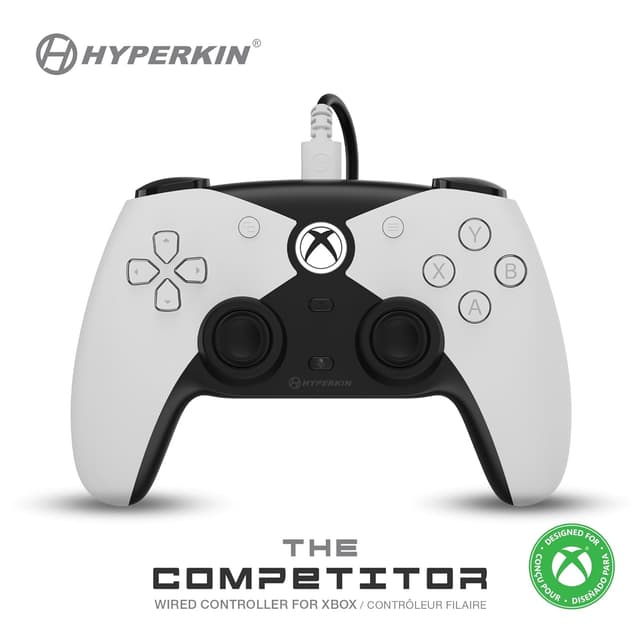 Detalle de Hyperkin The Competitor Wired Controller (Officially Licensed) for Xbox Series X|S, Xbox One & PC — White
