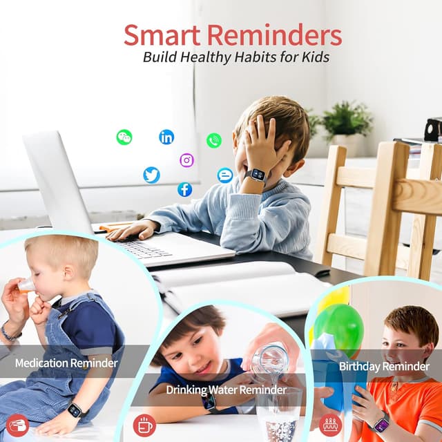 Detalle 2 de HENGTO Fitness Tracker Attività Bambini IP68 smartwatch con monitor frequenza cardiaca e sonno (6-16 anni)