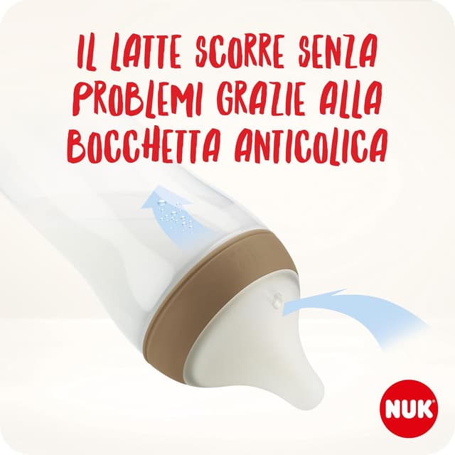 Detalle de NUK Perfect Match set biberon anti-colica + ciuccio Space Soother, 0-6+ mesi, Winnie the Pooh (4 pezzi)