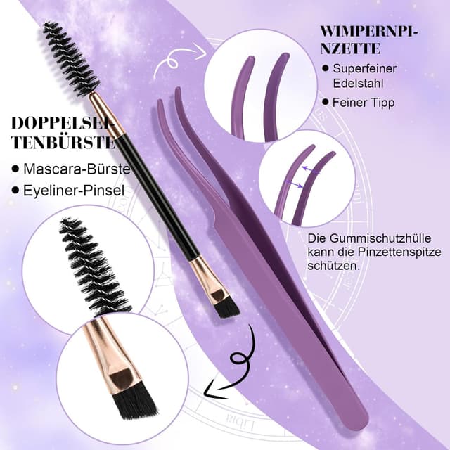 Detalle 2 de B&Q Lash Extension Set B02 Wimpern 156 Stück