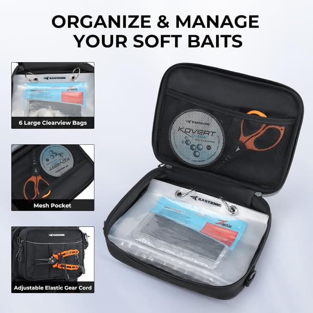 Detalle 1 de KastKing BaitSpace 50L Fishing Tackle Backpack (Removable Bait Binder, 2 Rod Holders)