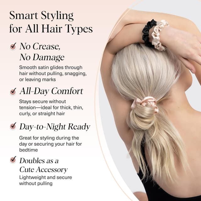 Detalle 2 de Elastici in raso Kitsch per capelli, 5 pezzi